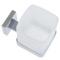 Frosted Glass Wall Toothbrush Holder With Chrome Mounting